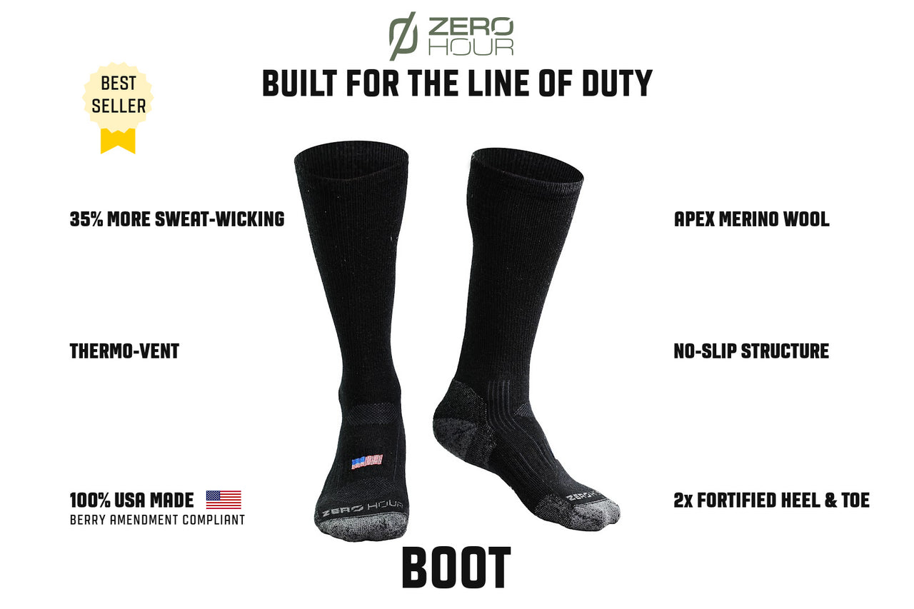 Wool Tactical Boot Sock – ZeroHour